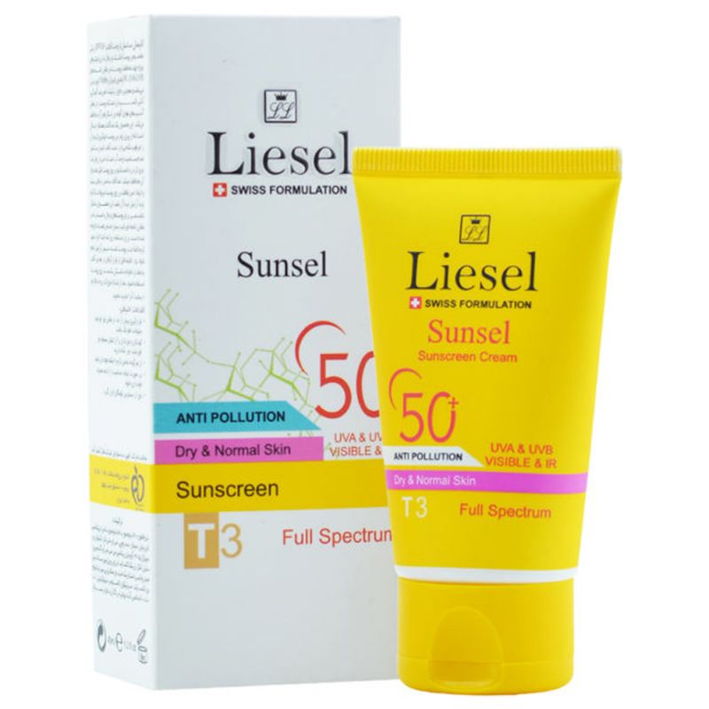 کرم ضد آفتاب SPF50 رنگی مخصوص پوست خشک و نرمال T3