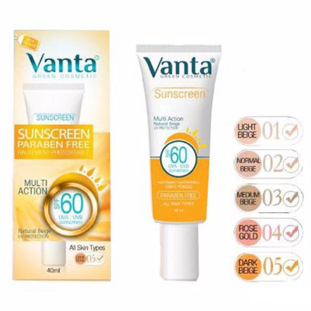 کرم ضد آفتاب SPF60 ونتا با رنگ 03 (بژ متوسط)