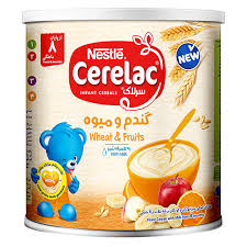 سرلاک گندم و میوه به همراه شیر نستل